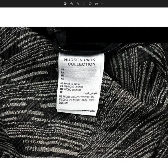 Hudson Park Collection Deco Fan KING Duvet Cover Black - Picture 4 of 12